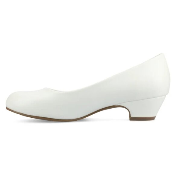 Journee Women Saar Comfort Insole Round Toe Block Heel Pumps Size 11M, White - Picture 2 of 5